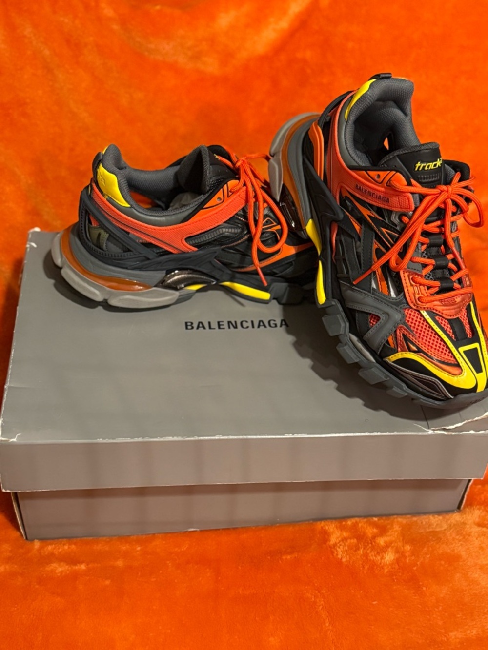 Balenciaga Track Sneakers in Orange, Red & Yellow - Picture 3 of 4